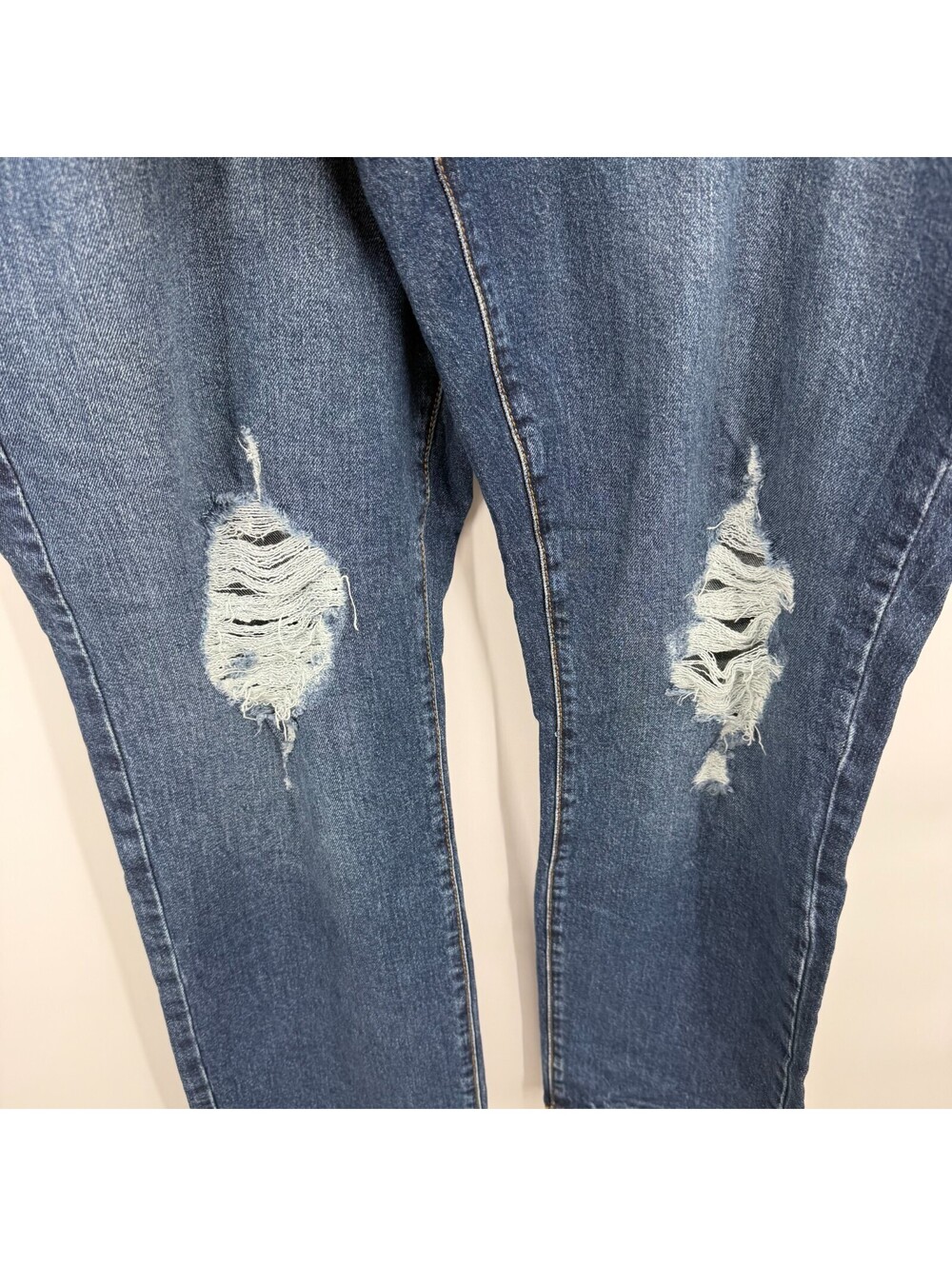 Target High-Rise Straight Dark Blue Distressed Jeans Size 18 - Picture 4 of 6